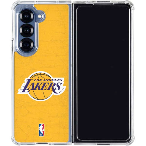 NBA Los Angeles Lakers Distressed Galaxy Z Fold6 Clear Case